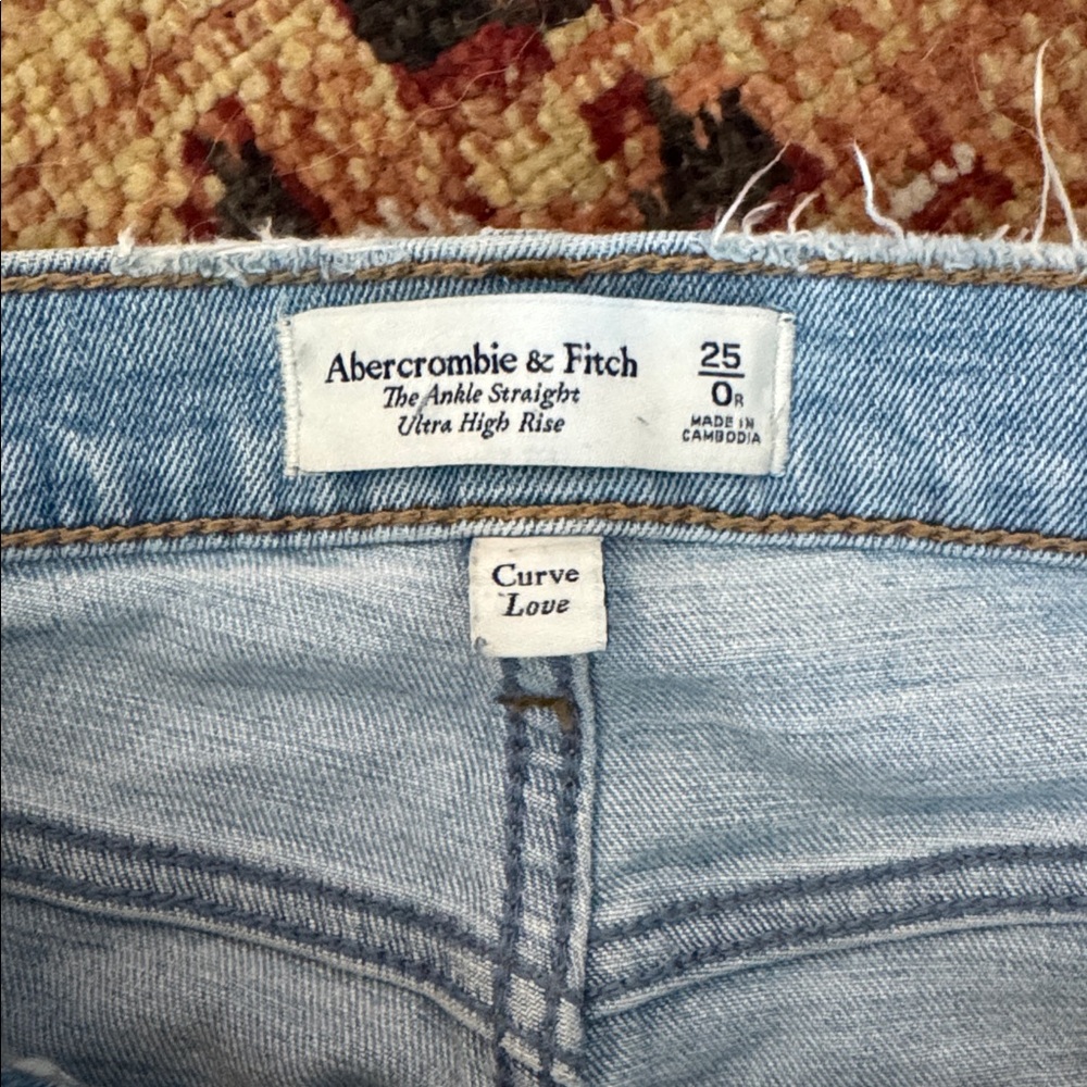 Abercrombie & Fitch Curve Love Ultra High Rise Ankle Straight Jeans - Picture 11 of 12